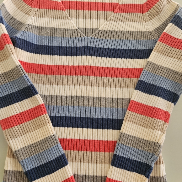 Tommy Hilfiger Multicolor Striped V-Neck Sweater - Picture 7 of 7